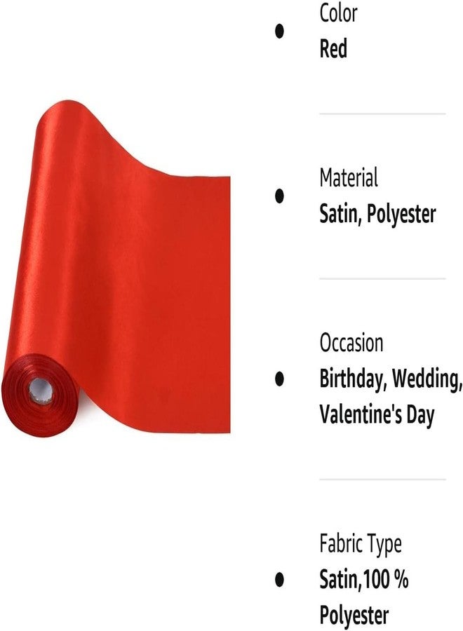 IMPRINT 3 Inch Wide 10 Meter Longs | Red Satin Ribbon | Perfect for Crafts, Gift Wrapping, Bow Making and More | Pack of 1 - Image 4